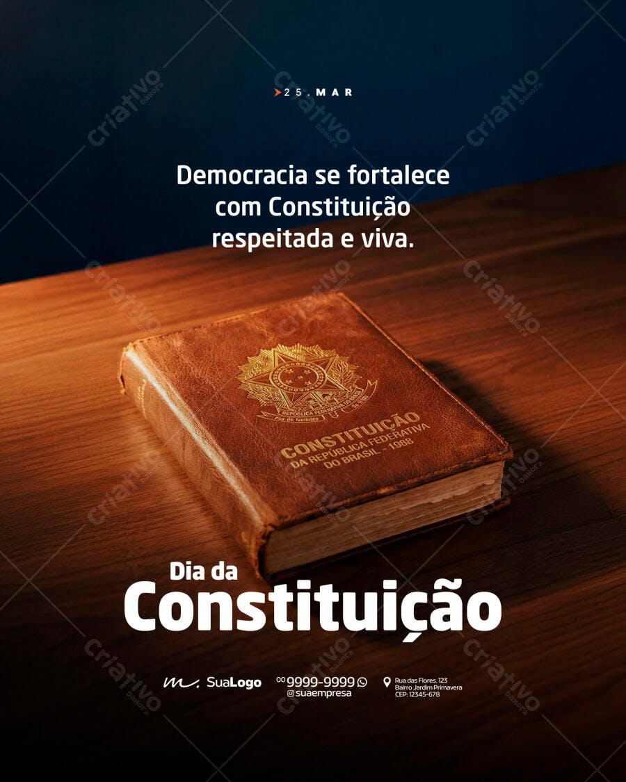 Post Instagram Dia da Constituição 25 Março PSD Editável