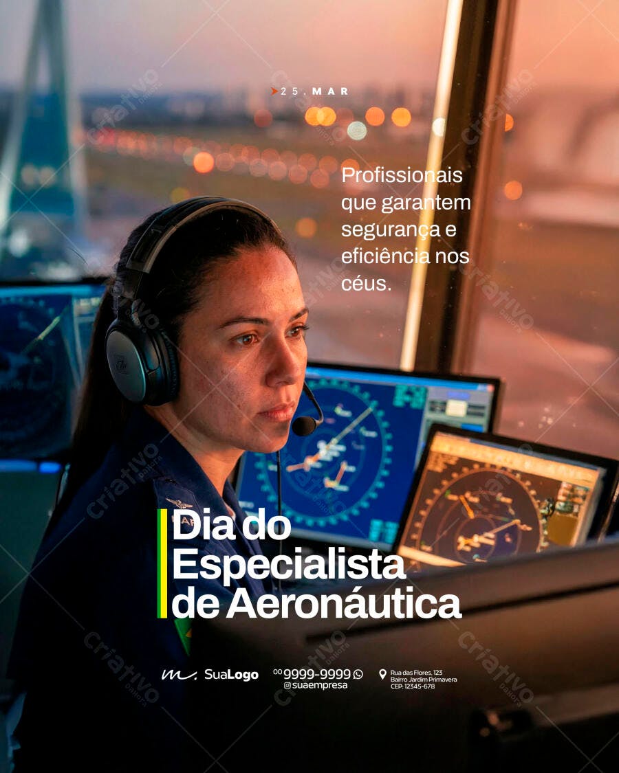 Post Dia do Especialista de Aeronáutica 25 Março PSD Editável