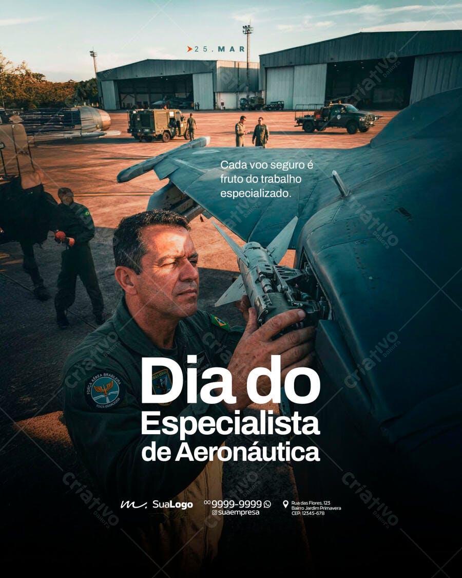 Post Instagram Dia do Especialista de Aeronáutica PSD Editável