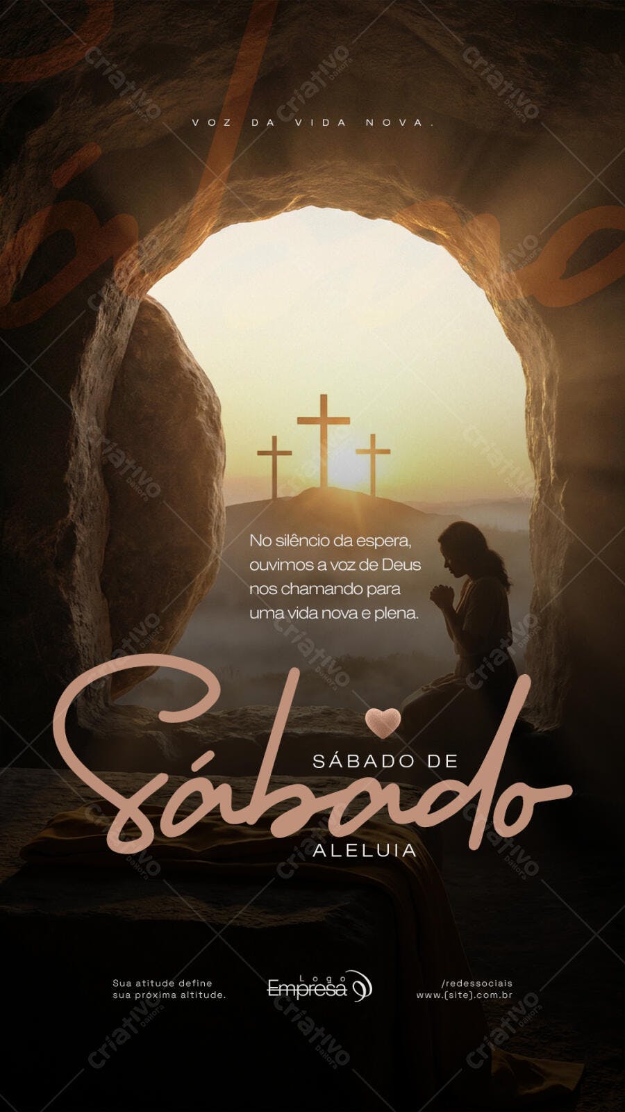 Story Instagram Sábado Páscoa Cristã PSD Editável