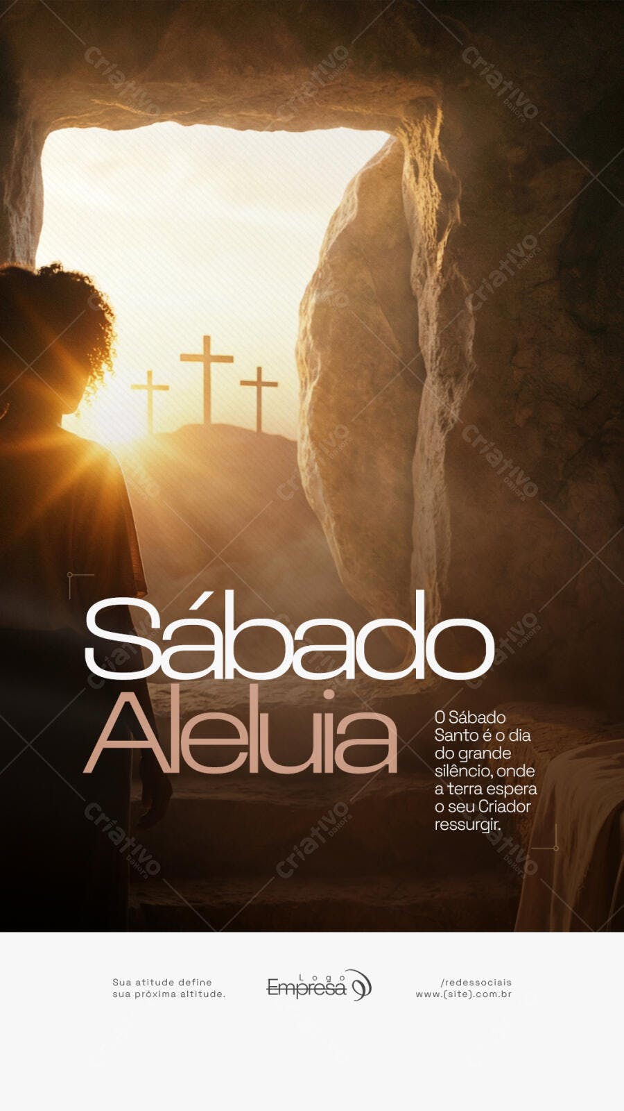 Story Páscoa Sábado Aleluia Igreja PSD Editável
