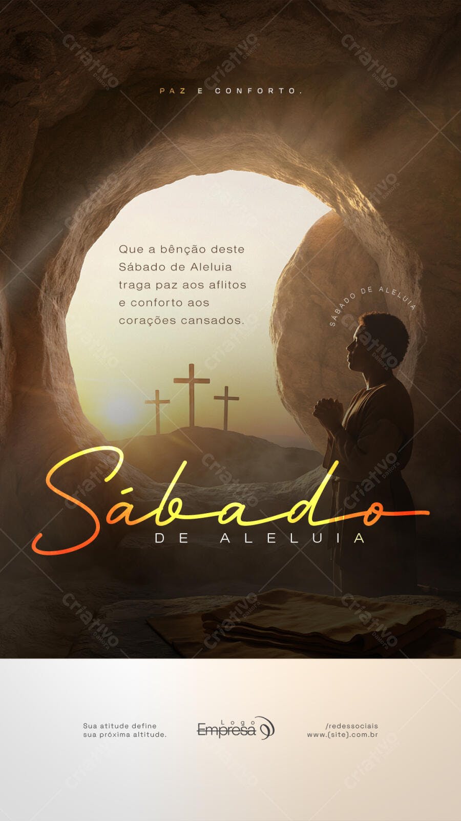 Story Sábado de Aleluia Páscoa Religioso PSD Editável