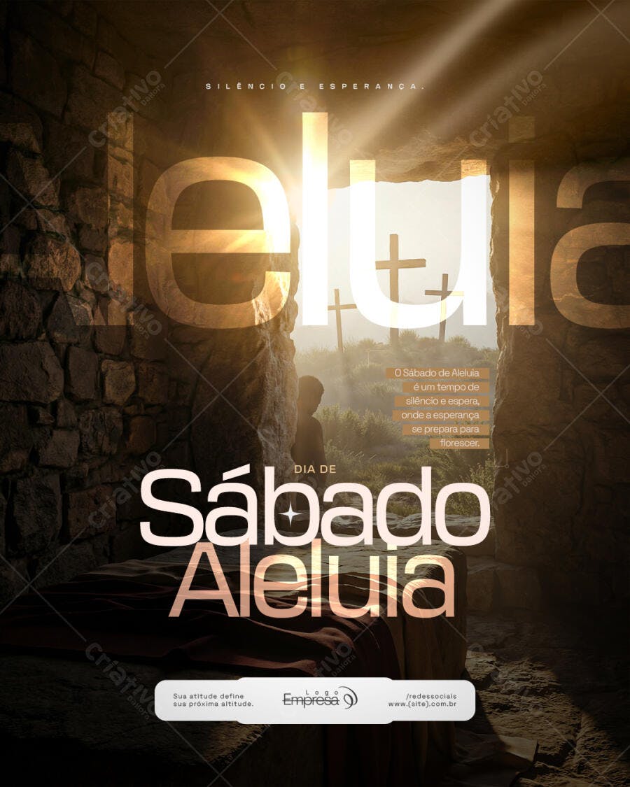 Post Instagram Sábado de Aleluia Páscoa PSD Editável