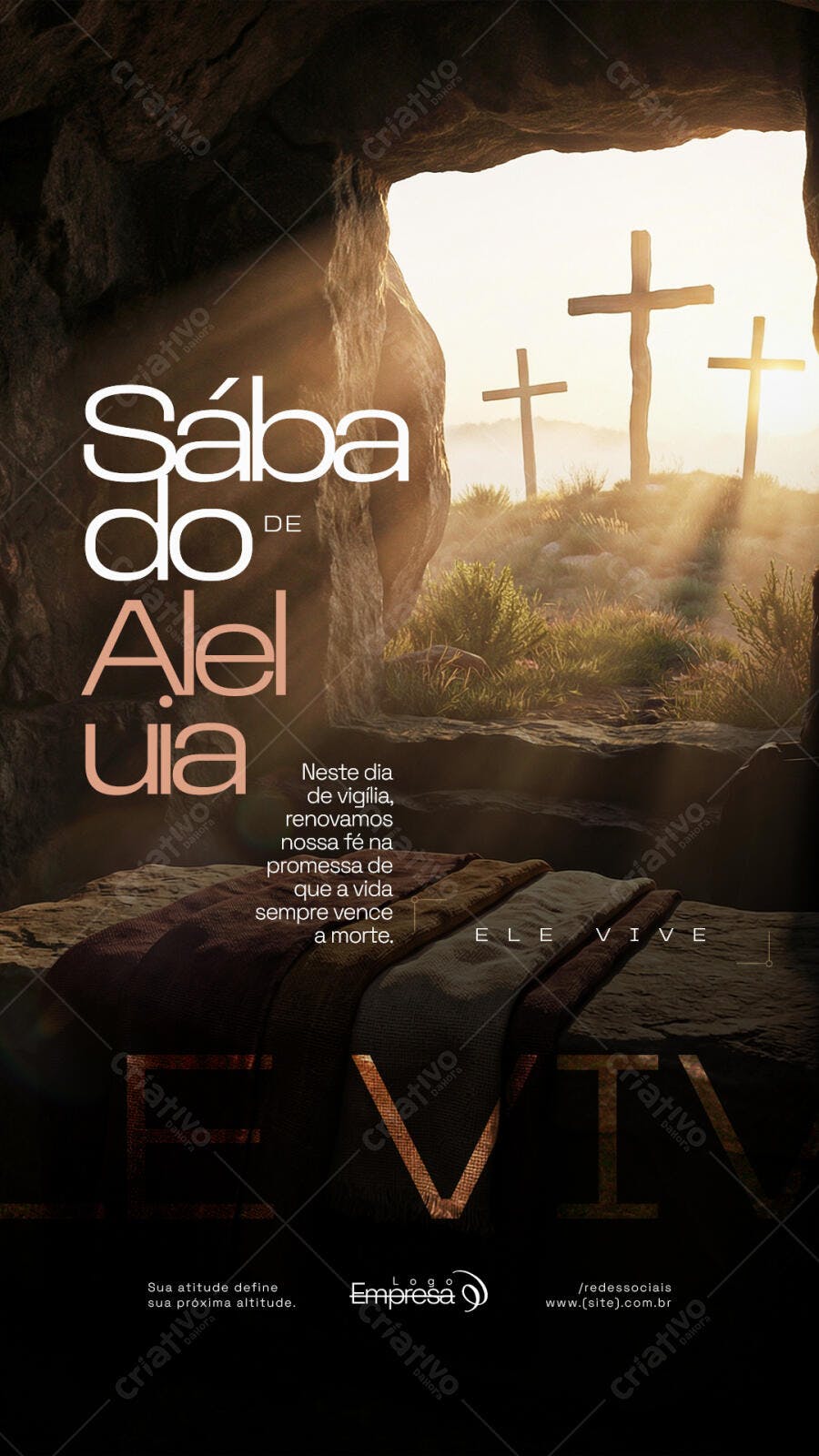 Story Instagram Sábado de Aleluia Páscoa PSD Editável