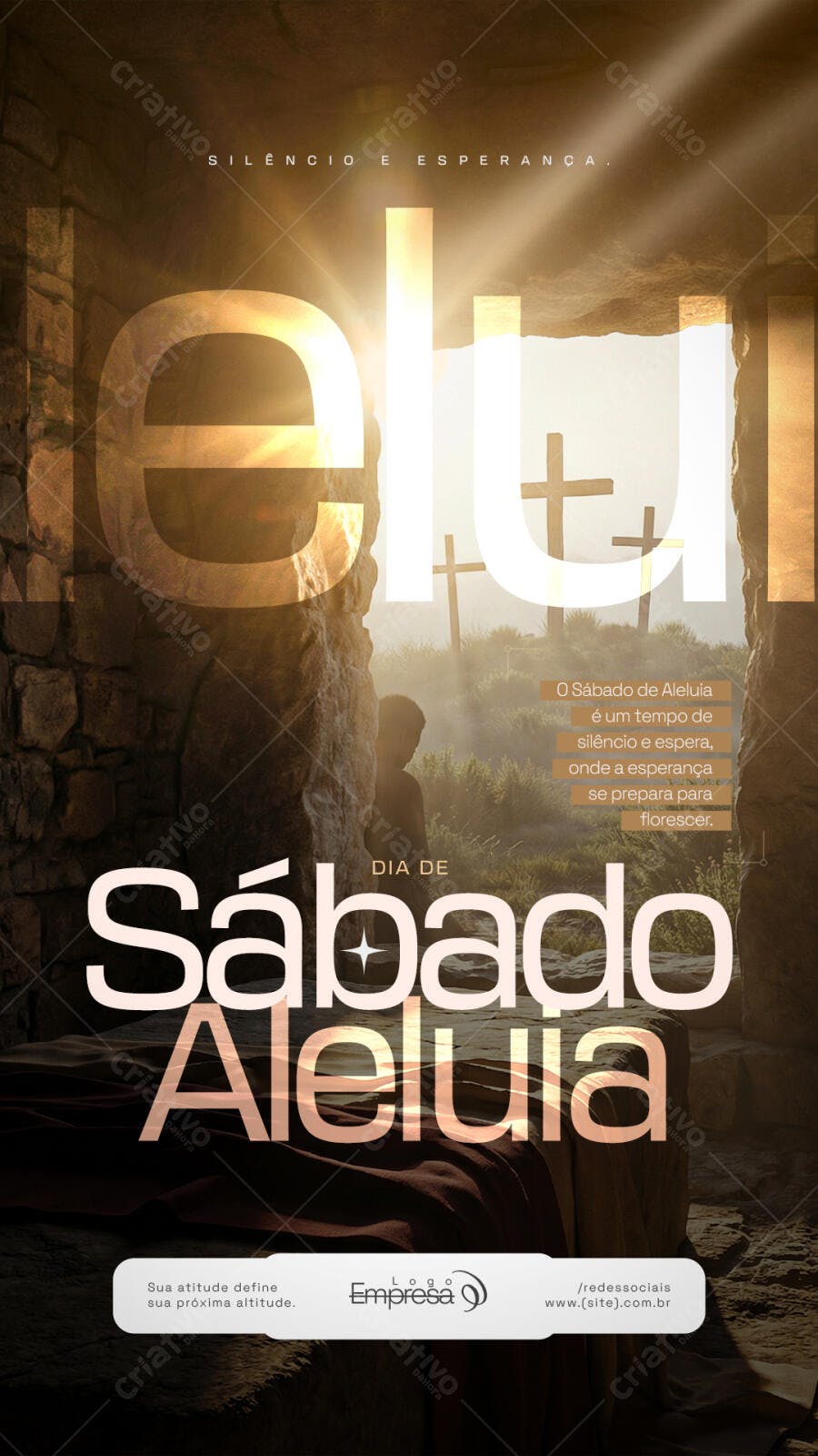 Story Sábado de Aleluia Páscoa Cristã PSD Editável