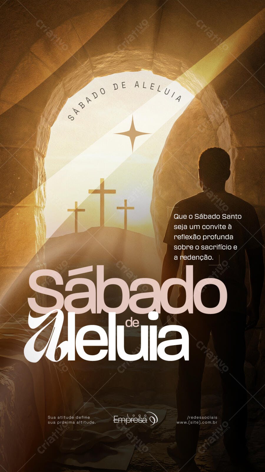 Story Sábado de Aleluia Páscoa Cristã PSD Editável