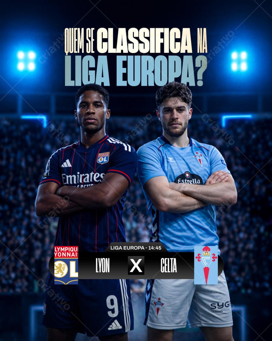 Post Social Media Futebol Liga Europa PSD Editável