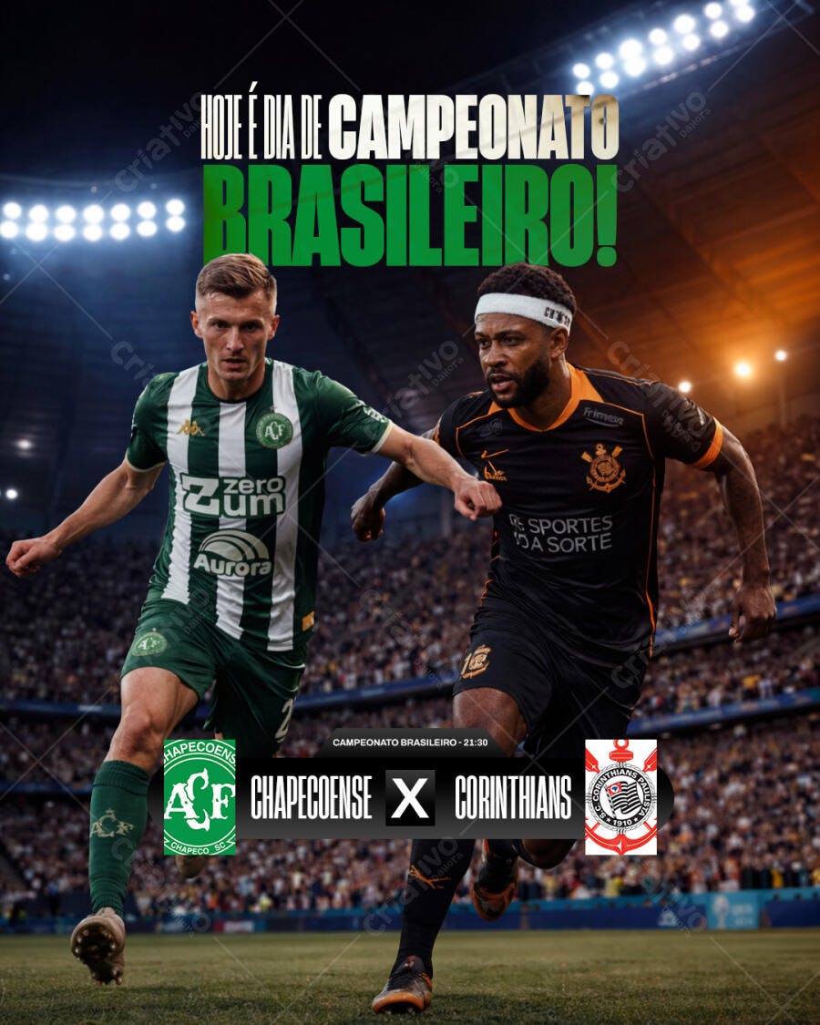 Post Instagram Campeonato Brasileiro Futebol PSD Editável