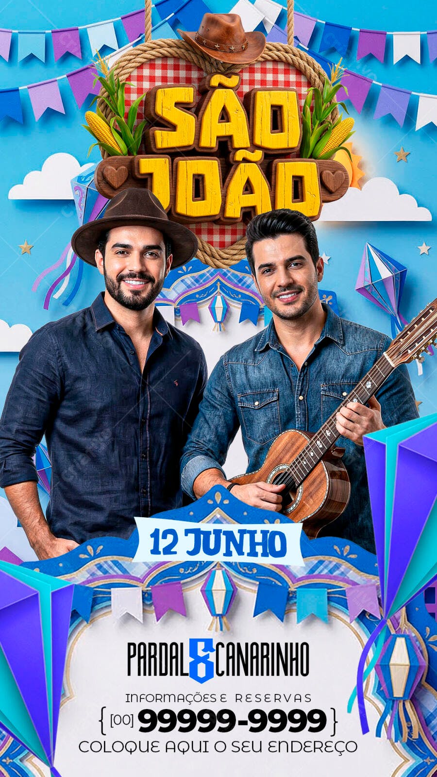 Flyer São João Festa Junina Arraial PSD Editável