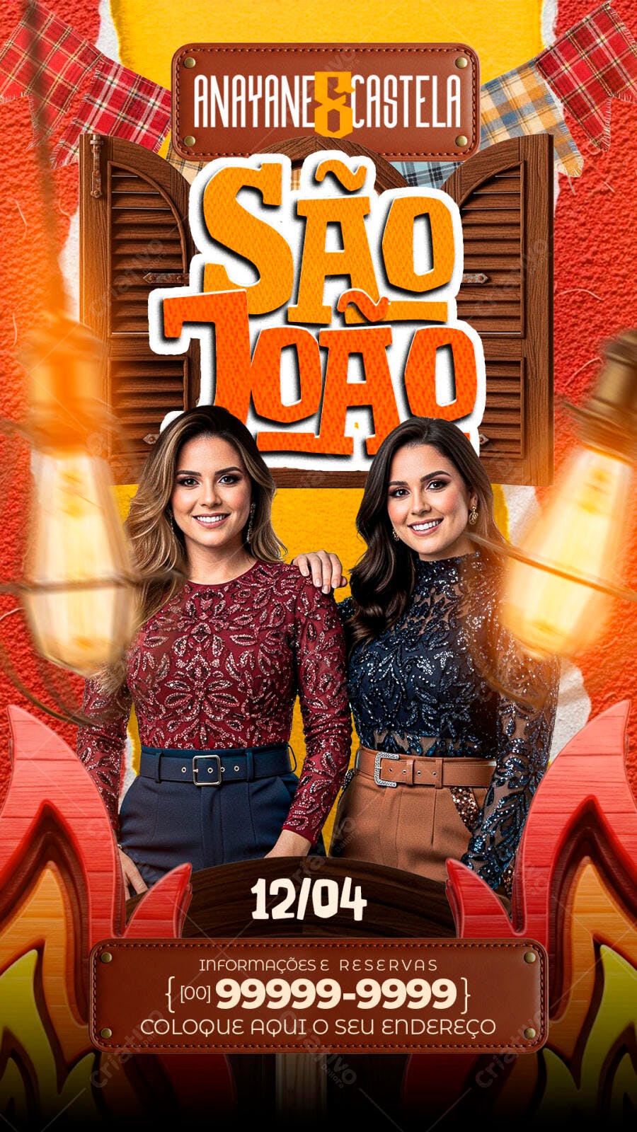Flyer São João Festa Junina Arraial PSD Editável
