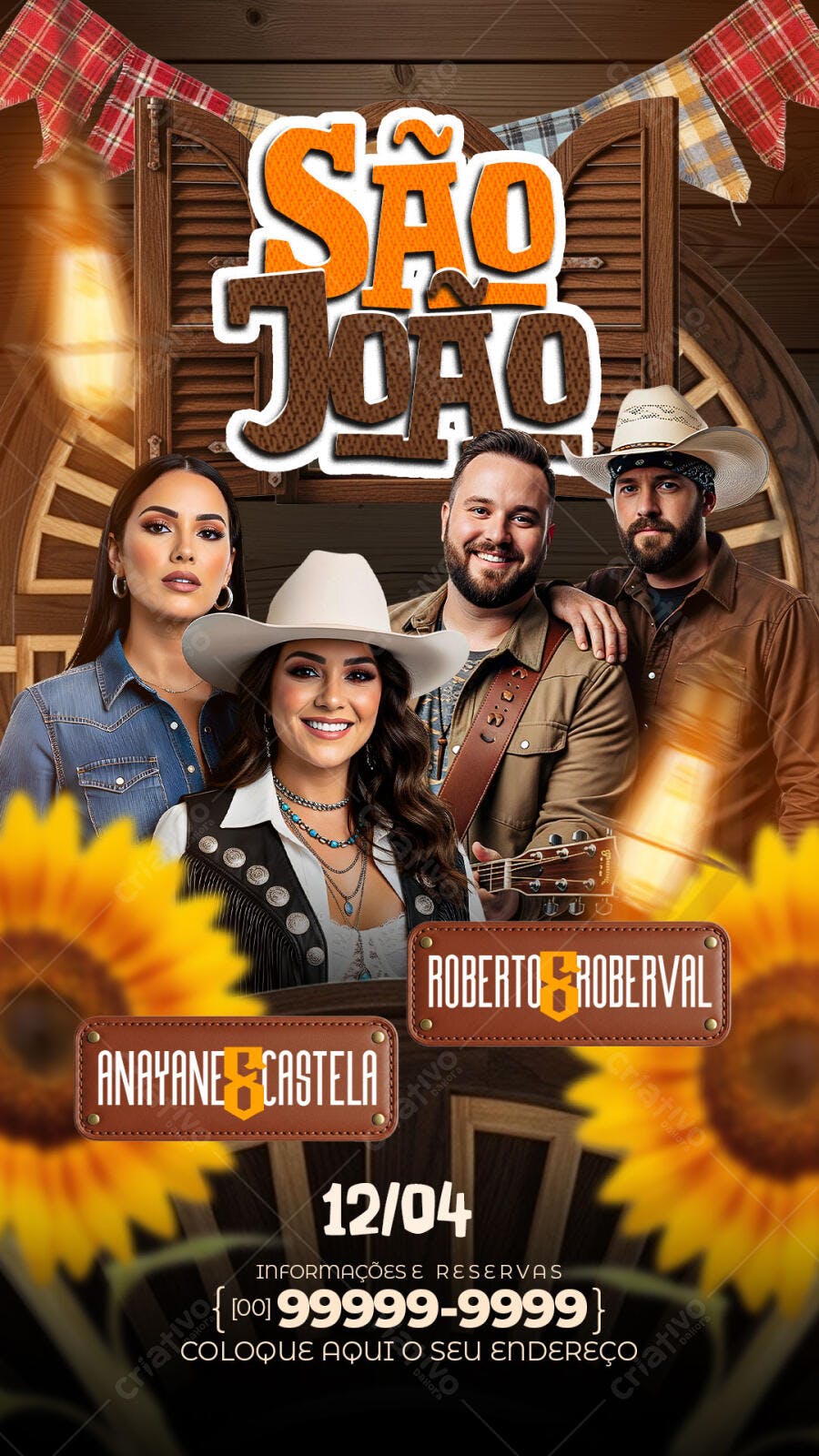 Flyer São João Festa Junina Arraial PSD Editável
