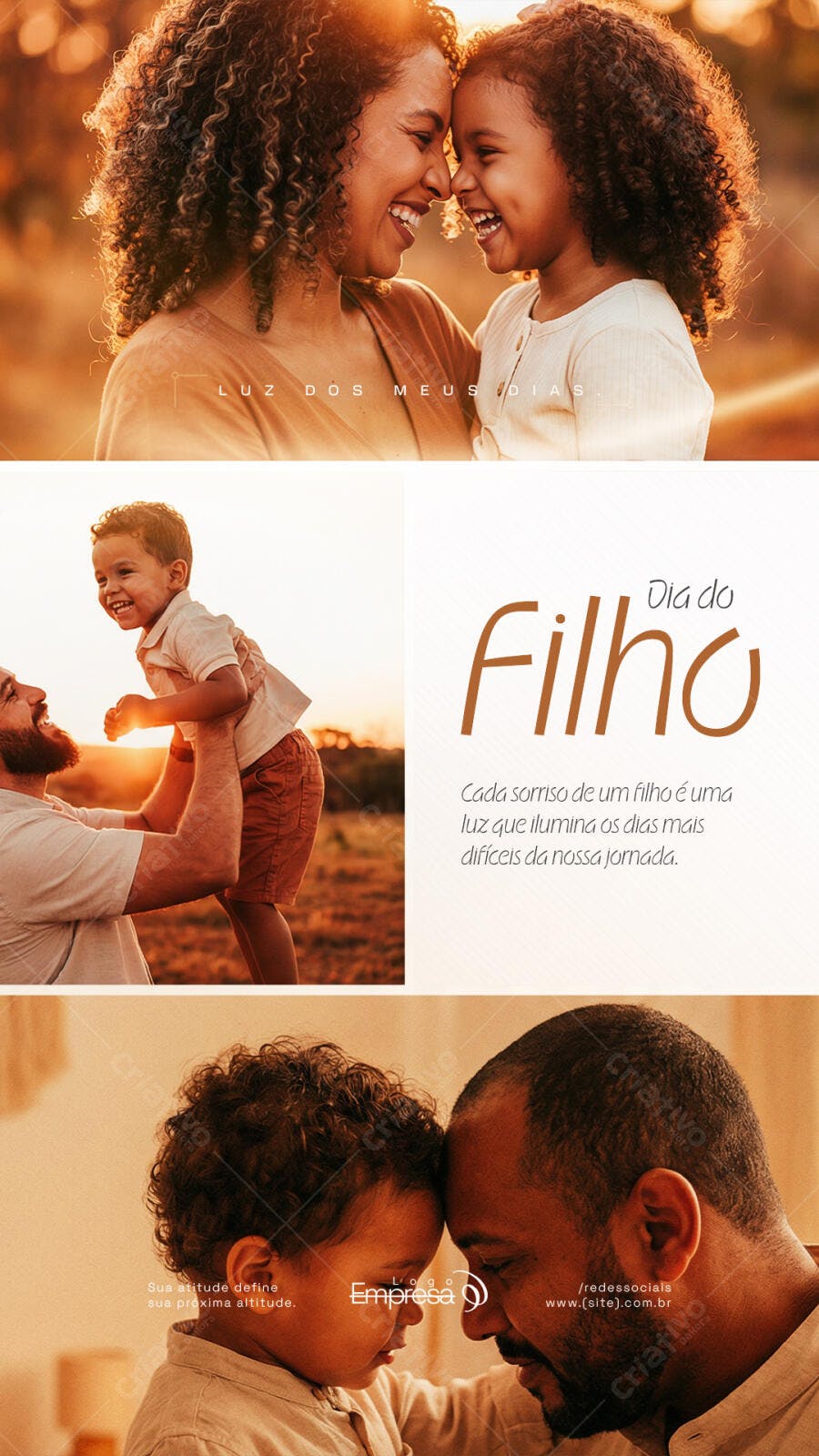 Post Instagram Dia do Filho Família PSD Editável