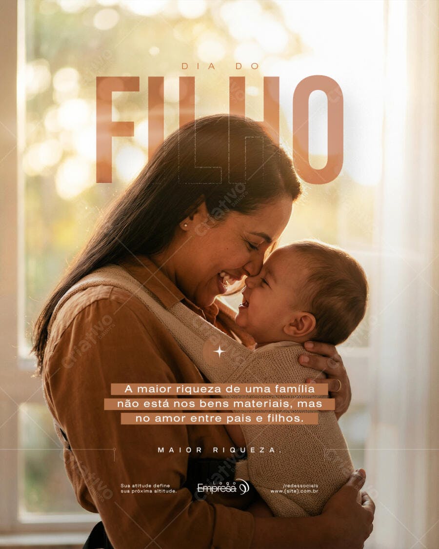 Post Instagram Dia do Filho Família PSD Editável