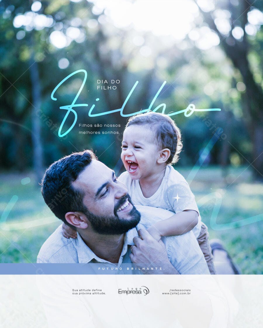 Post Instagram Dia do Filho Pai e Bebê PSD Editável