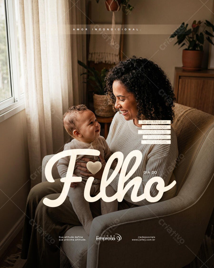Post Instagram Dia das Mães Amor Incondicional PSD Editável