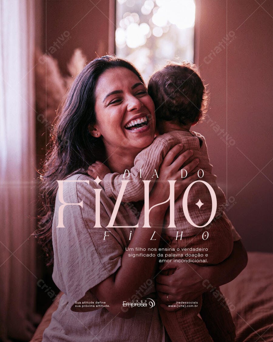 Post Instagram Dia do Filho Família PSD Editável