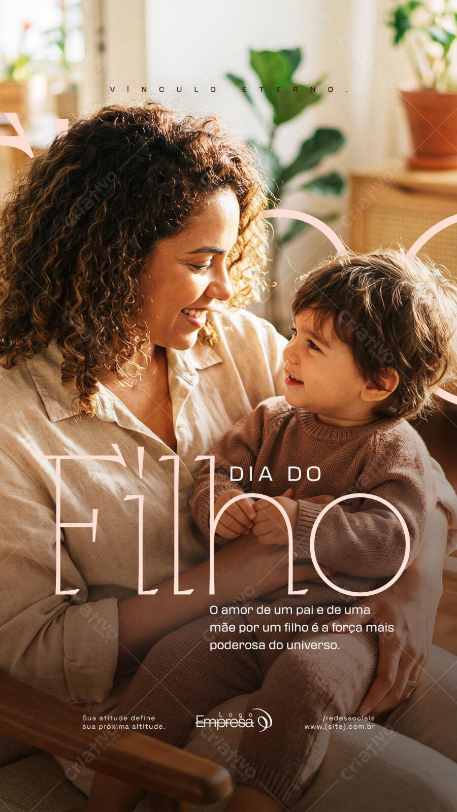Story Instagram Dia do Filho Vínculo Eterno PSD Editável