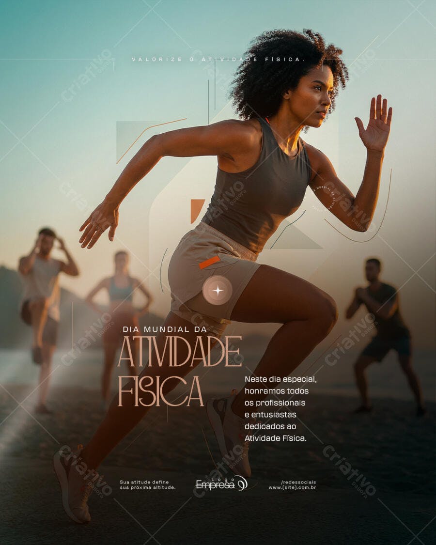 Post Instagram Dia Mundial Atividade Física Academia PSD Editável