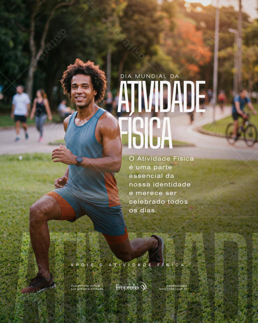 Post Instagram Dia Mundial Atividade Física PSD Editável