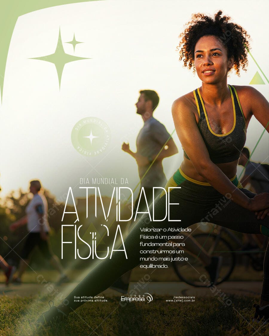 Post Instagram Dia Mundial Atividade Física Fitness PSD Editável