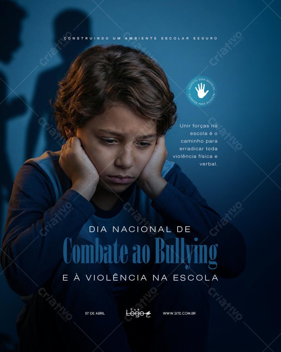 Post Dia Nacional Combate ao Bullying Abril PSD Editável