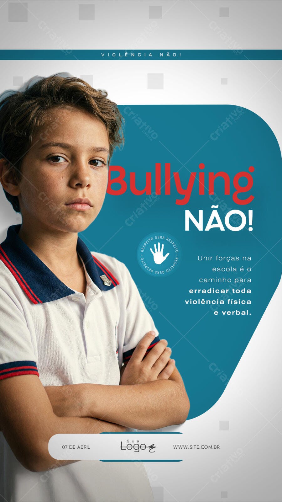 Story Instagram Bullying Não Campanha Escolar PSD Editável