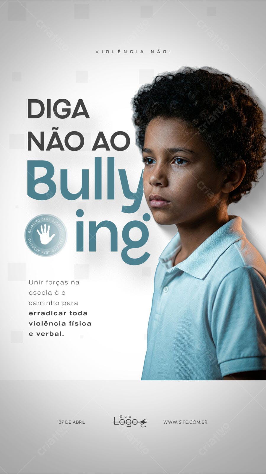 Post Instagram Campanha Bullying Escolar PSD Editável