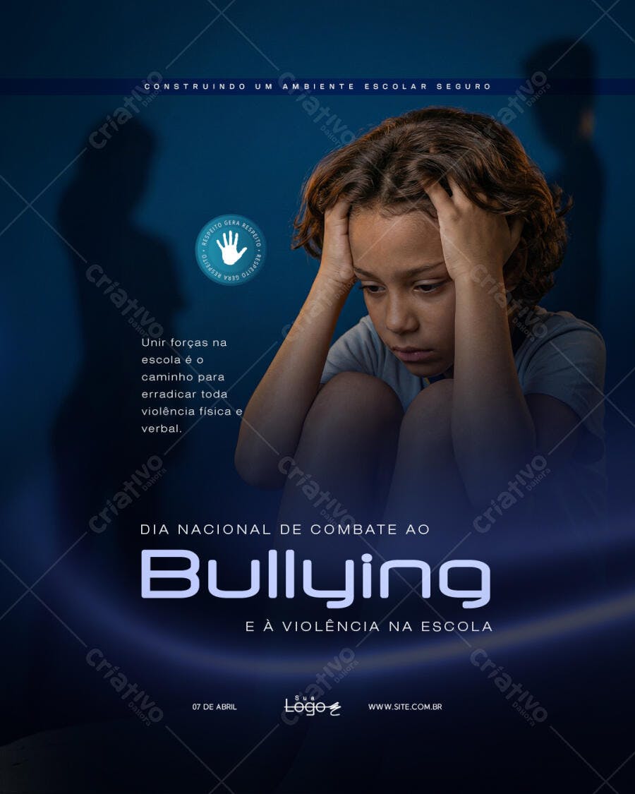 Post Instagram Dia Nacional Combate Bullying PSD Editável
