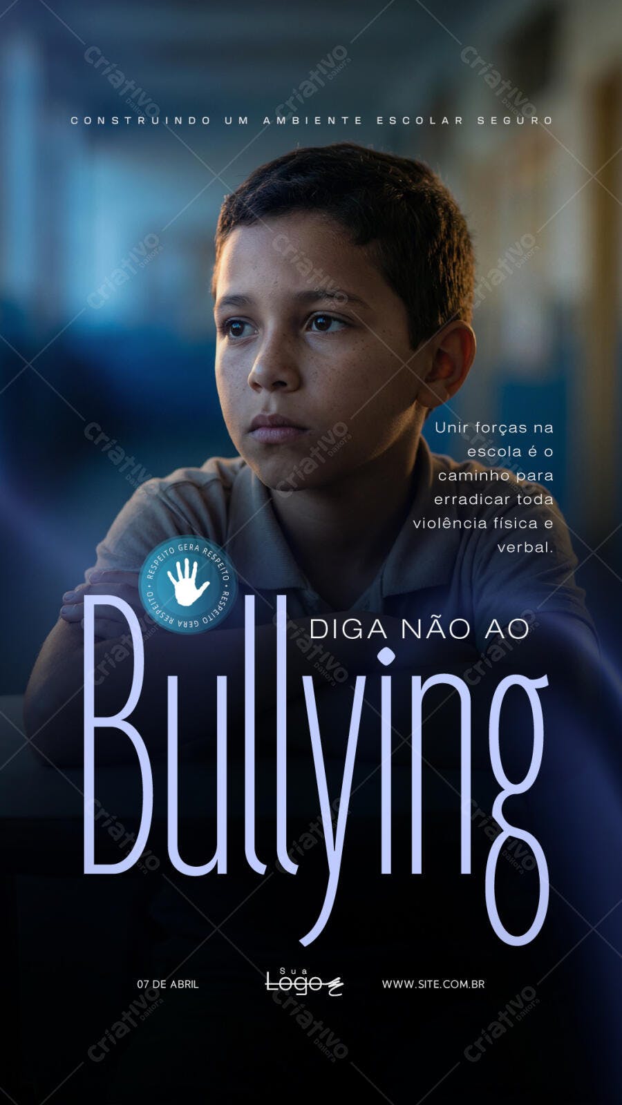 Story Instagram Campanha Bullying Escolar PSD Editável