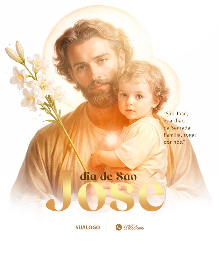 Flyer Dia de São José Católico Religioso PSD Editável