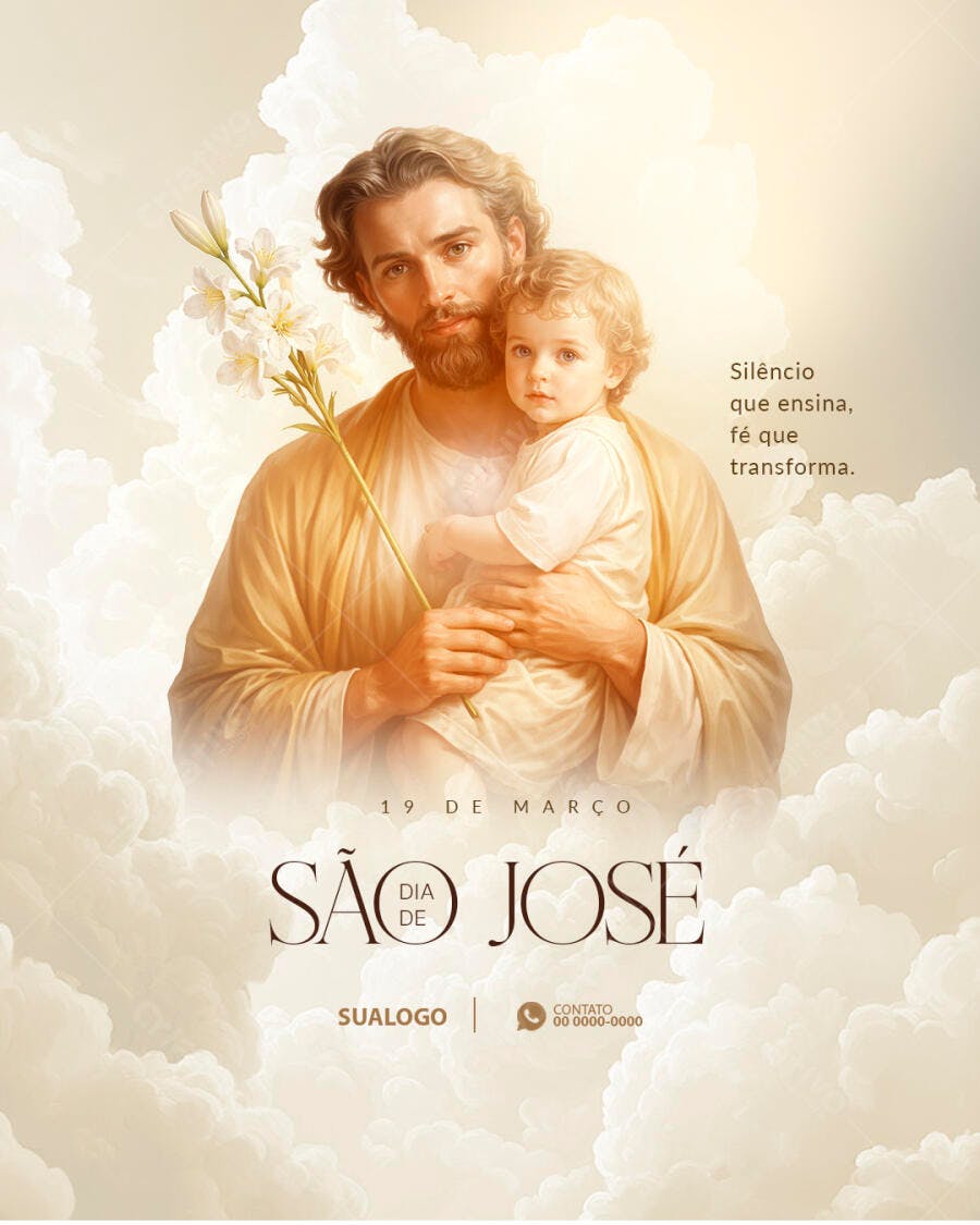 Post Instagram Dia de São José 19 de Março PSD Editável
