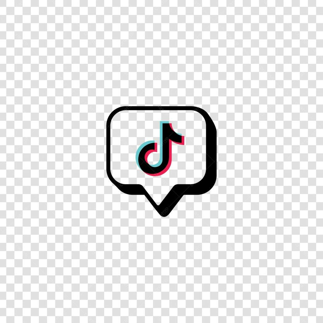 Ícone TikTok Balão Notificação PNG Fundo Transparente