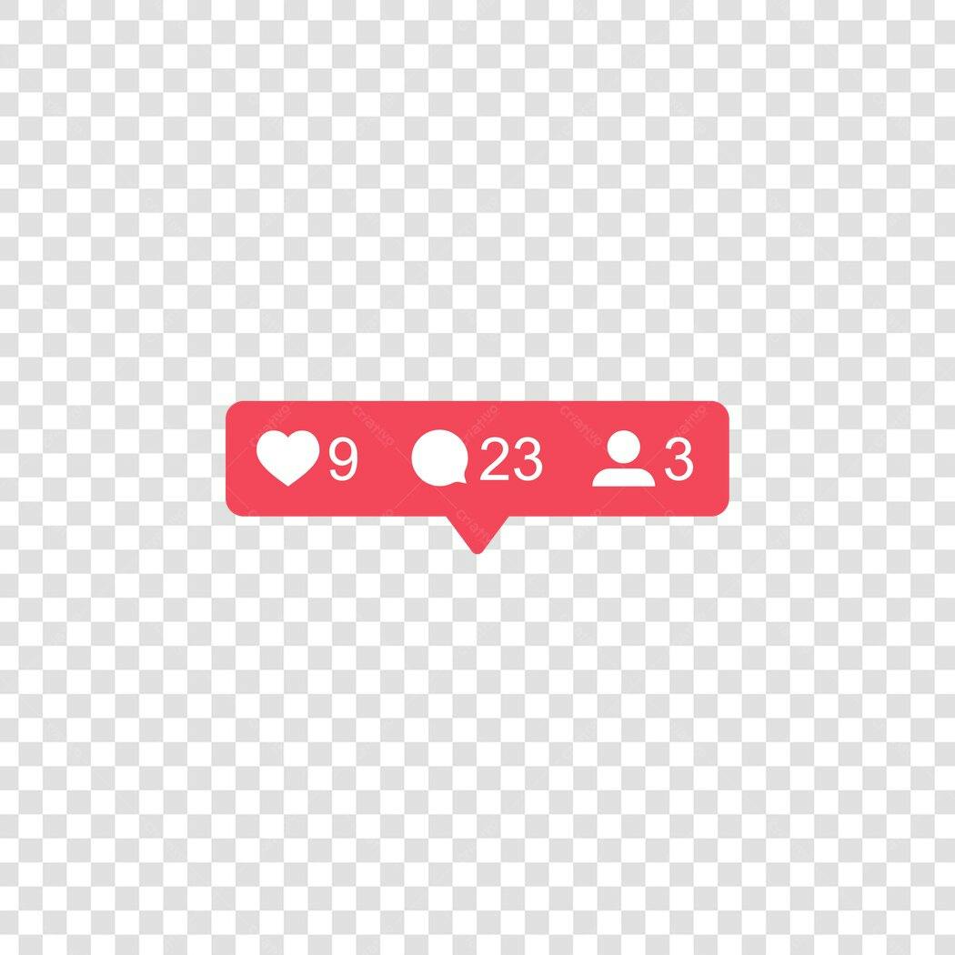 Ícone Notificação Instagram Curtidas Comentários PNG Fundo Transparente