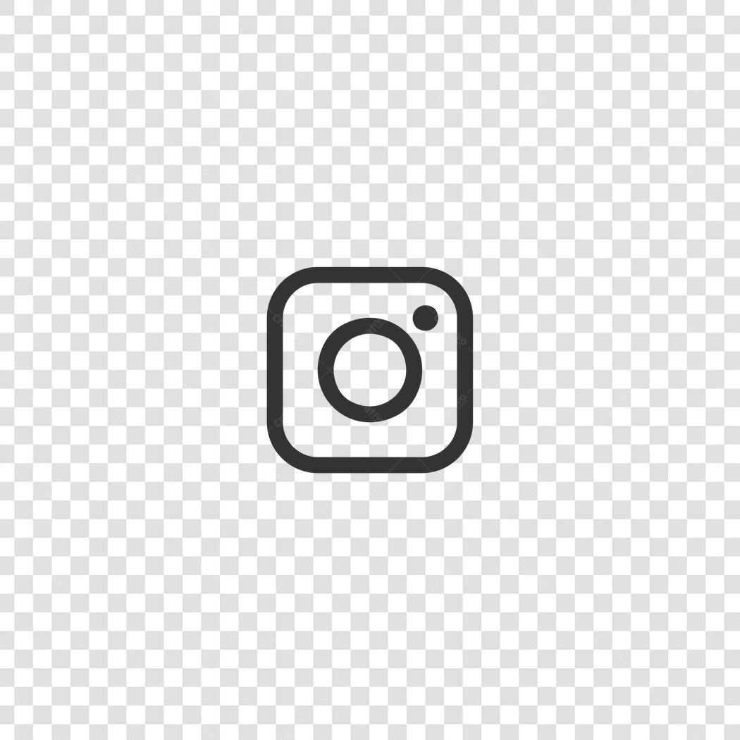 Ícone Instagram Preto Flat Design PNG Fundo Transparente