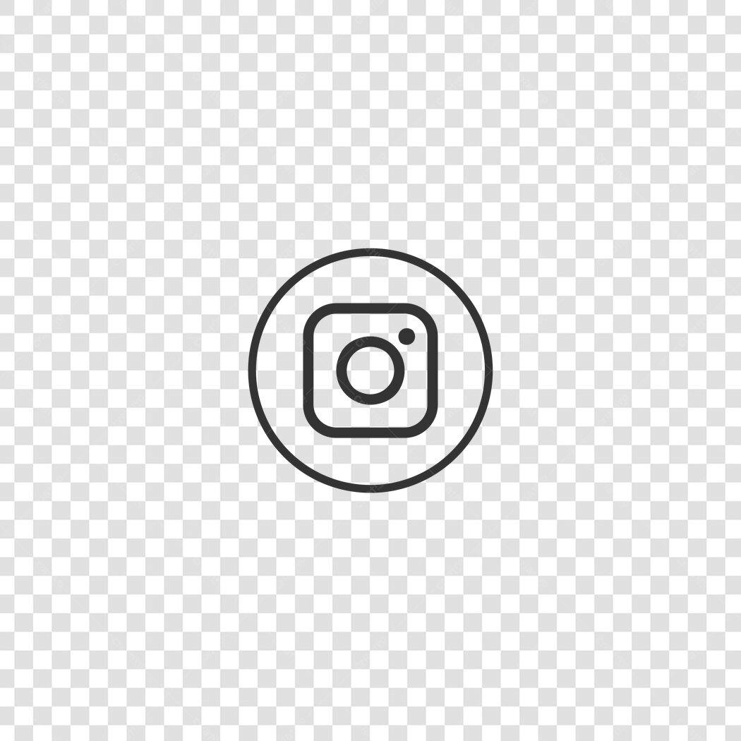 Ícone Instagram Câmera Redondo Preto PNG Fundo Transparente