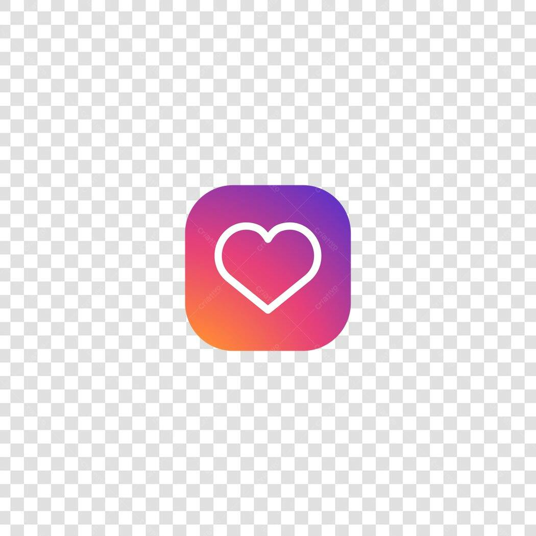 Ícone Coração Instagram Degradê PNG Fundo Transparente