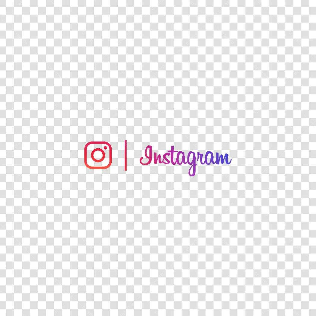Logo Instagram Gradiente Ícone e Texto PNG Fundo Transparente