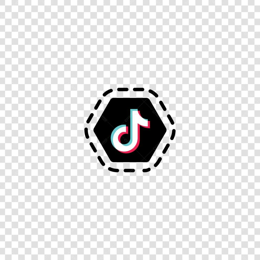 Ícone TikTok Hexágono Recorte PNG Fundo Transparente