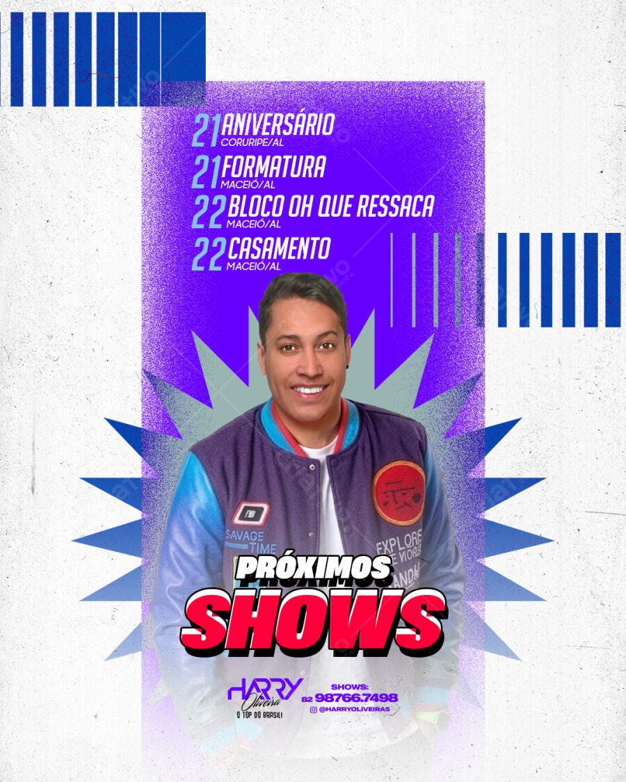 Flyer Próximos Shows Eventos Musicais PSD Editável