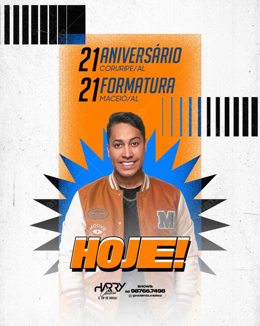 Post Instagram Aniversário Formatura Evento PSD Editável
