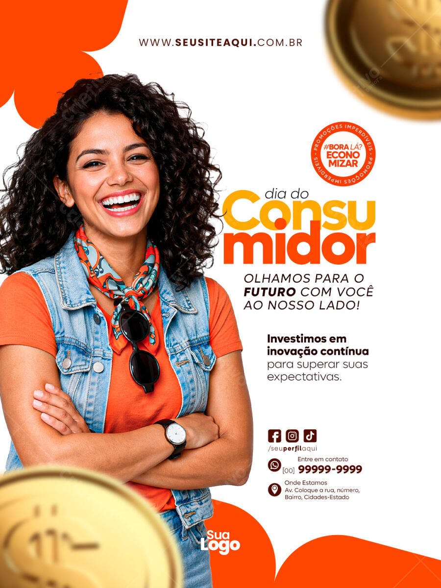 Flyer Dia do Consumidor Março PSD Editável