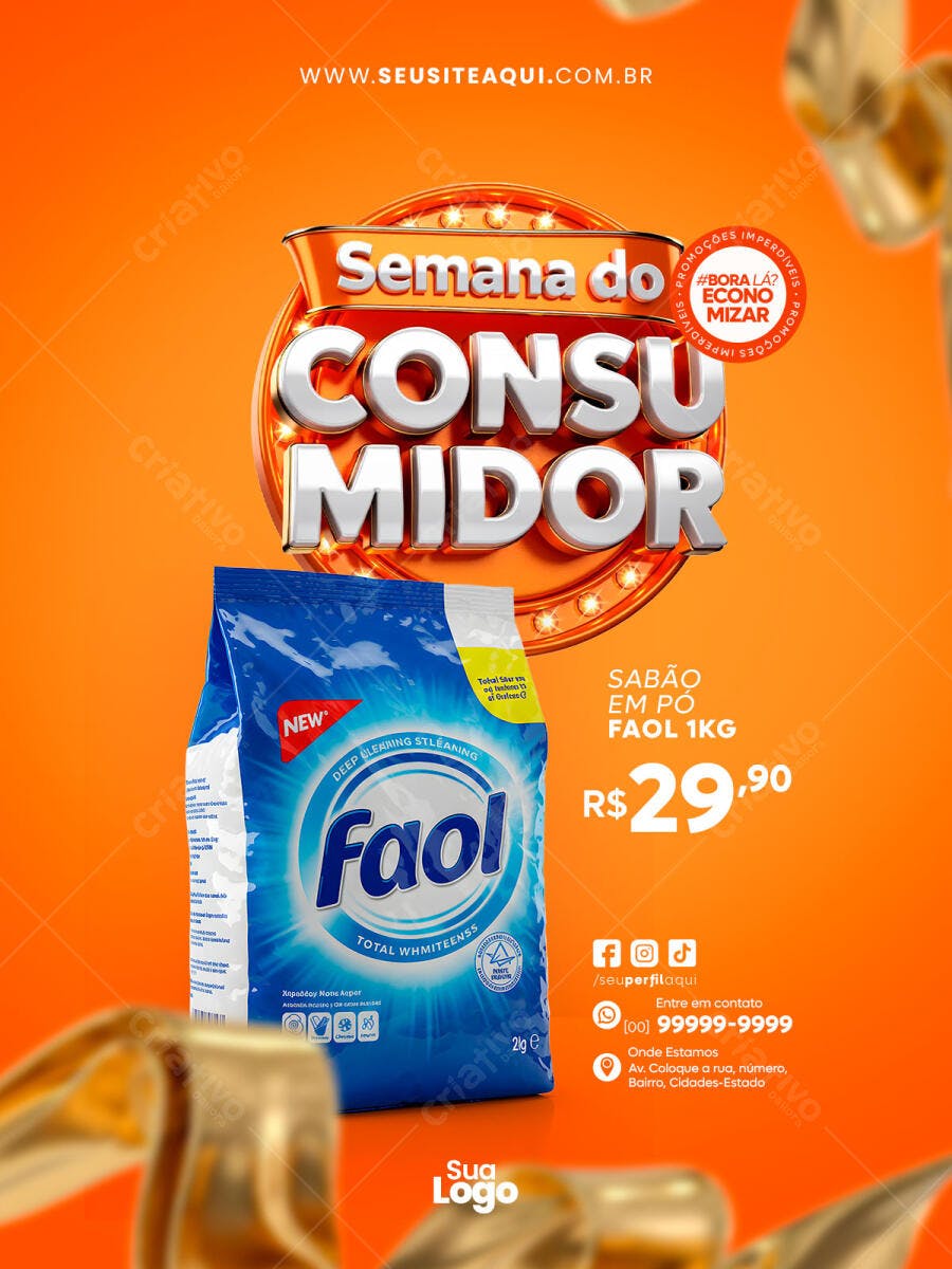 Post Semana do Consumidor Supermercado PSD Editável
