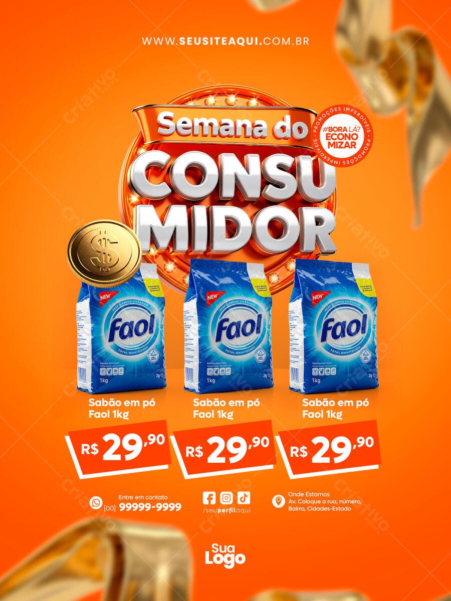 Flyer Semana do Consumidor Supermercado PSD Editável