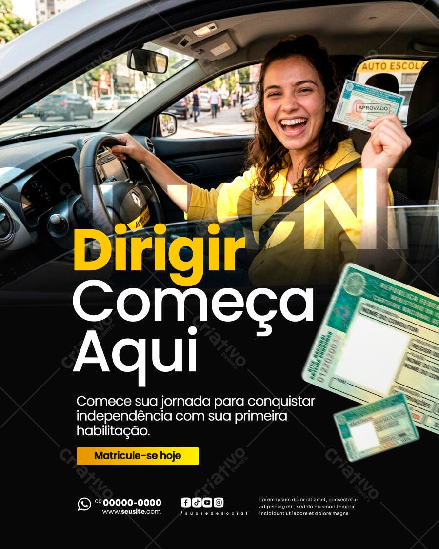 Flyer Auto Escola Habilitação CNH PSD Editável