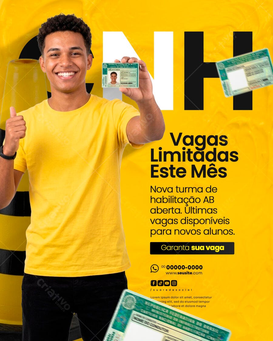 Post Autoescola Habilitação AB PSD Editável