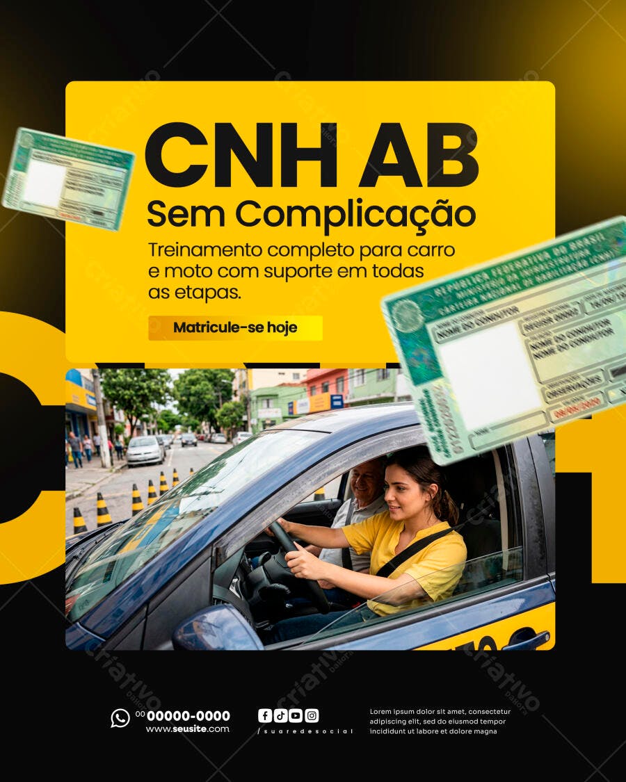 Post Autoescola CNH AB Sem Complicação PSD Editável