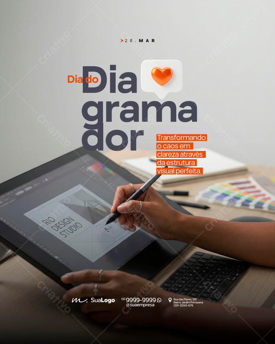 Post Dia do Diagramador 26 de Março PSD Editável