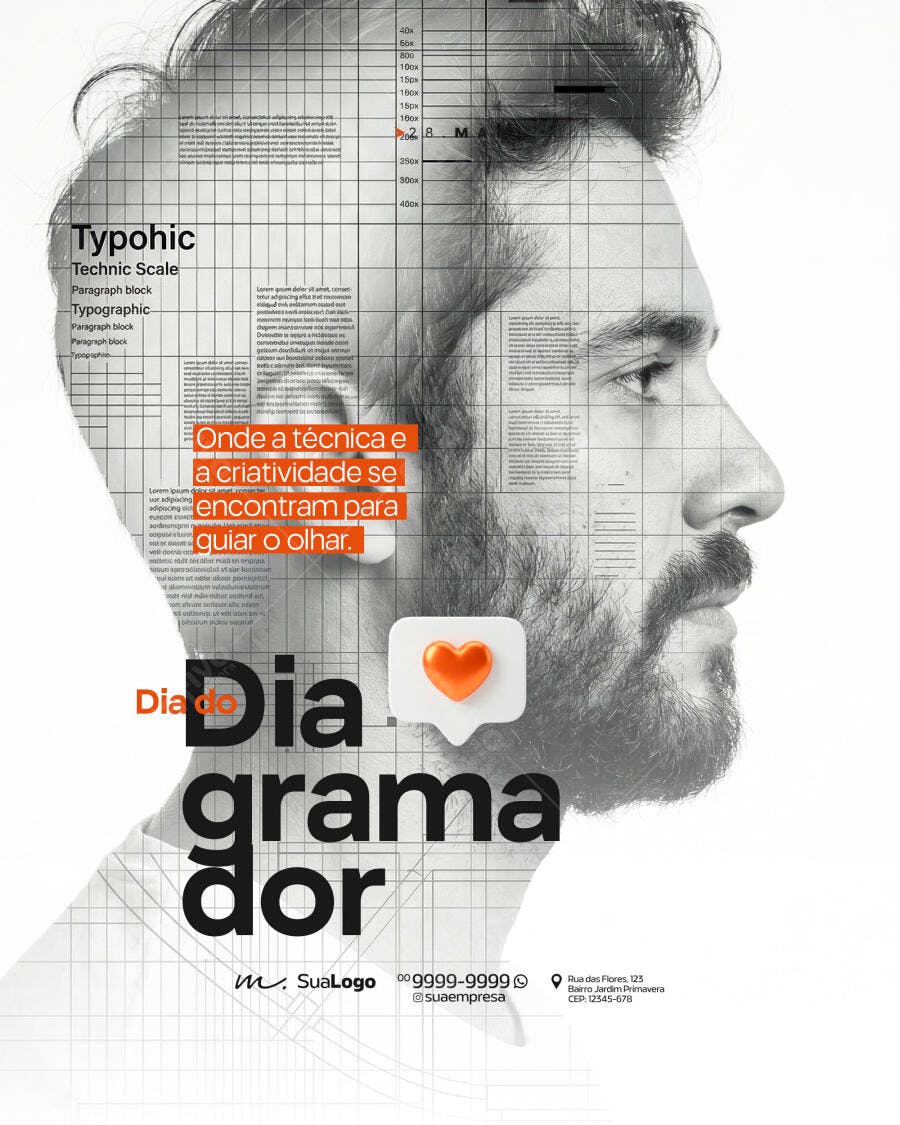 Post Dia do Diagramador Agência Design PSD Editável
