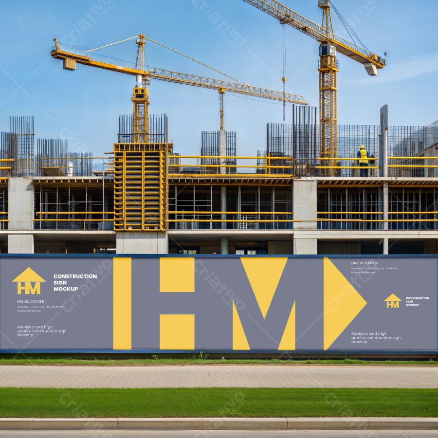Mockup Outdoor Construção Civil Canteiro Obras Editável
