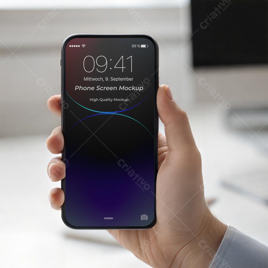 Mockup Celular Mão Segurando Tela Editável